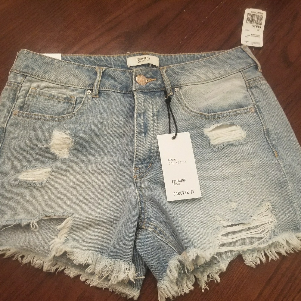 Forever 21 Destroyed Boyfriend Shorts